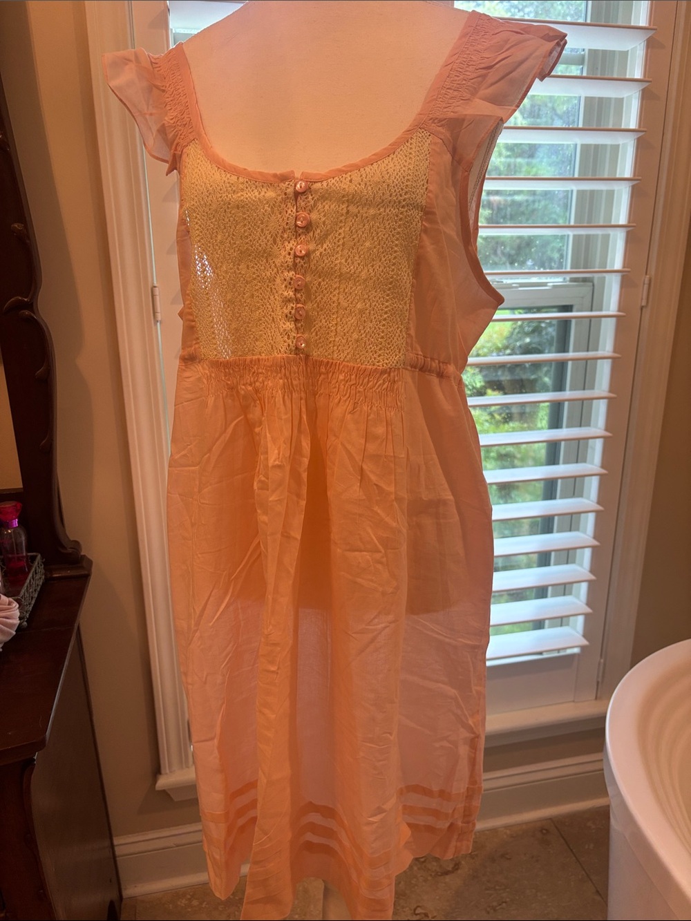 Vintage Anne Lewin New York Peach Sleeveless Nightgown